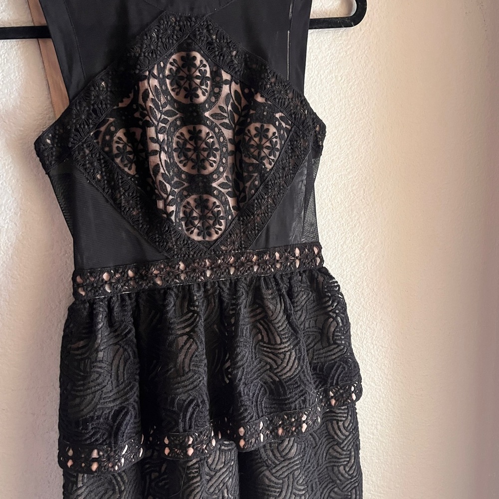 BCBGMaxAzria Black and Cream Dress